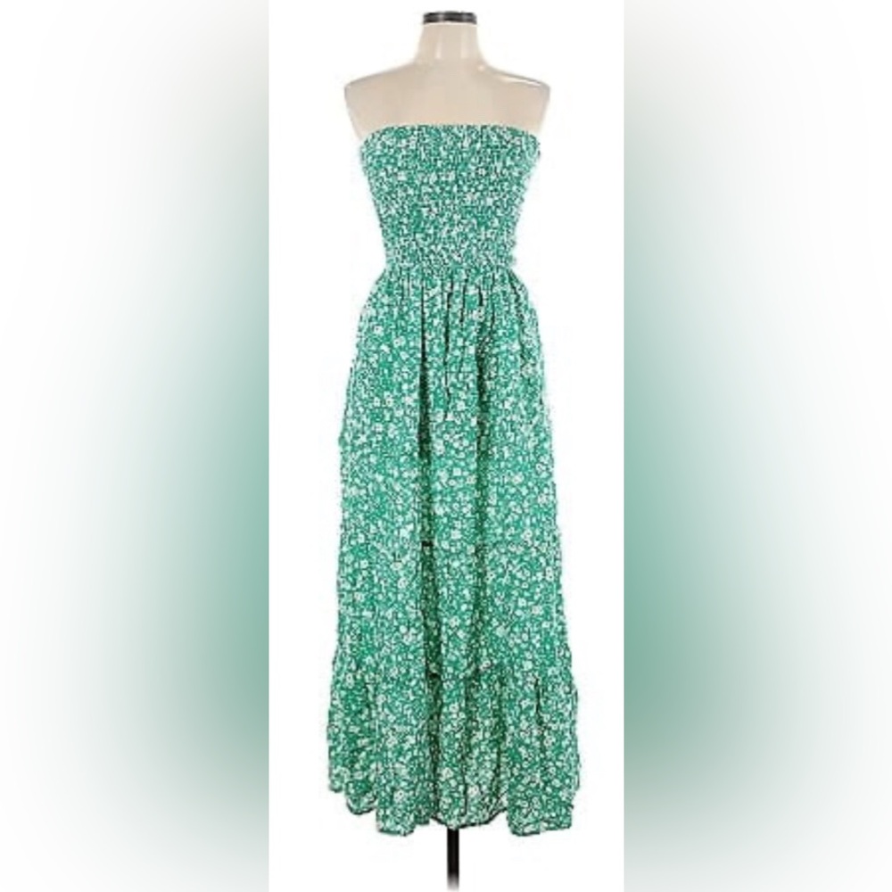 ZESICA XL NWT WOMENS BOHEMIAN FLORAL PRINTED STRAPLESS LONG MAXI DRESS